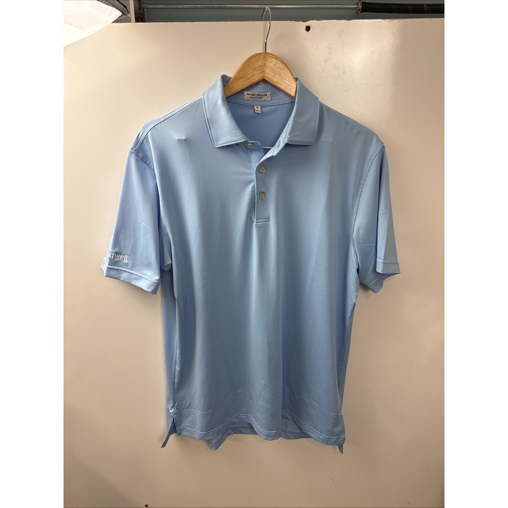 Peter Miller Blue Summer Comfort Golf Polo Shirt M "Brandwell" Logo